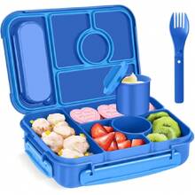 Bento Box Adult Lunch Box ,Lunch Containers For Adults//,5 Compartments Bento Lunch Box With Sauce Vontainers,Microwave & Dishwasher & Freezer , (Navy),26647378 - Màu xanh hải quân - Xem 1