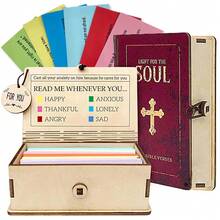 Unique Emotional Prayer Card Holder For Encouragement, Comfort & Reflection With Color-Coded Sentiment System - Artisanal Wooden Keepsake Note Box Designed - Green - (son) - View 7