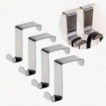  Door Top Hooks, Cabinet Door Hanger, Metal Hangers, Sturdy Bathroom Door Towel Hook, Unmarked Nail Free, Wardrobe Hook, Bathroom Shelf, Door Storage, Bathroom Hook,Clothes, Bags, Bags, Hats Storage ,Hanging Clothes Coats Organizer,Used For Kitchen Wardrobes, Cabinets, Offices, Bathrooms, Bedrooms, Cabinet Doors ﻿ ﻿ - Random Color - View 2