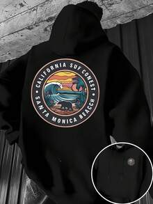 Sudadera con capucha de otoño e invierno para hombre, de manga larga, a la moda, informal, versátil, básica, informal - Negro - Ver 1