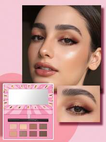 MISSLYN Perfect Match Eyeshadow Palette, Valentine's Day Gift, Blue Eyeshadow, Eyeshadow & Eyeliner Set, Perfect Match Eyeshadow, Daily Makeup Palette, 8-Color Eyeshadow & Eyeliner Palette, Pearl Eyeshadow Palette, Nude Eyeshadow Palette, Metallic Eyeshadow Palette, Evenly Pigmented Eyeshadow Palette, Smooth Blendable Eyeshadow Palette, Eye Makeup, Eye Makeup Set, Eyeshadow Set, Mother's Day, Easter - #4 Petal Nude+50 - View 4