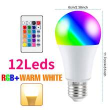 25W LED Smart Bulb RGB With Remote Control E27/E26 Colorful Indoor 220V/110V Multi-Color Changing Dimmable Recessed Ceiling 5W Bedroom Holiday Night Decoration 15W 4 Flashing Modes Party Bar Spotlight 20W Living Room Gaming Backlight Atmosphere Light 10W - RGB Bulb-with 24key Remote(E27/E26) - View 15