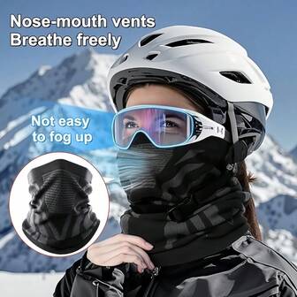 Winter Balaclava Face Mask -Windproof Thermal Neck Warmer & Ear Protection For Skiing, Cycling, Camping | Unisex LightweightBreathable Dual-Layer Design (Black/Gray)