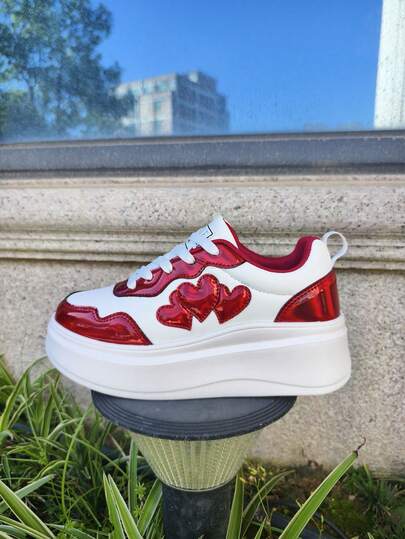 2025 Latest Women Heart High-Top Casual Sneakers, Comfortable Sports Shoes, & Versatile