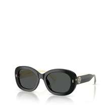 Tory Burch Oval Sunglasses, 52mm |  | Women Sunglasses - Black - View 1