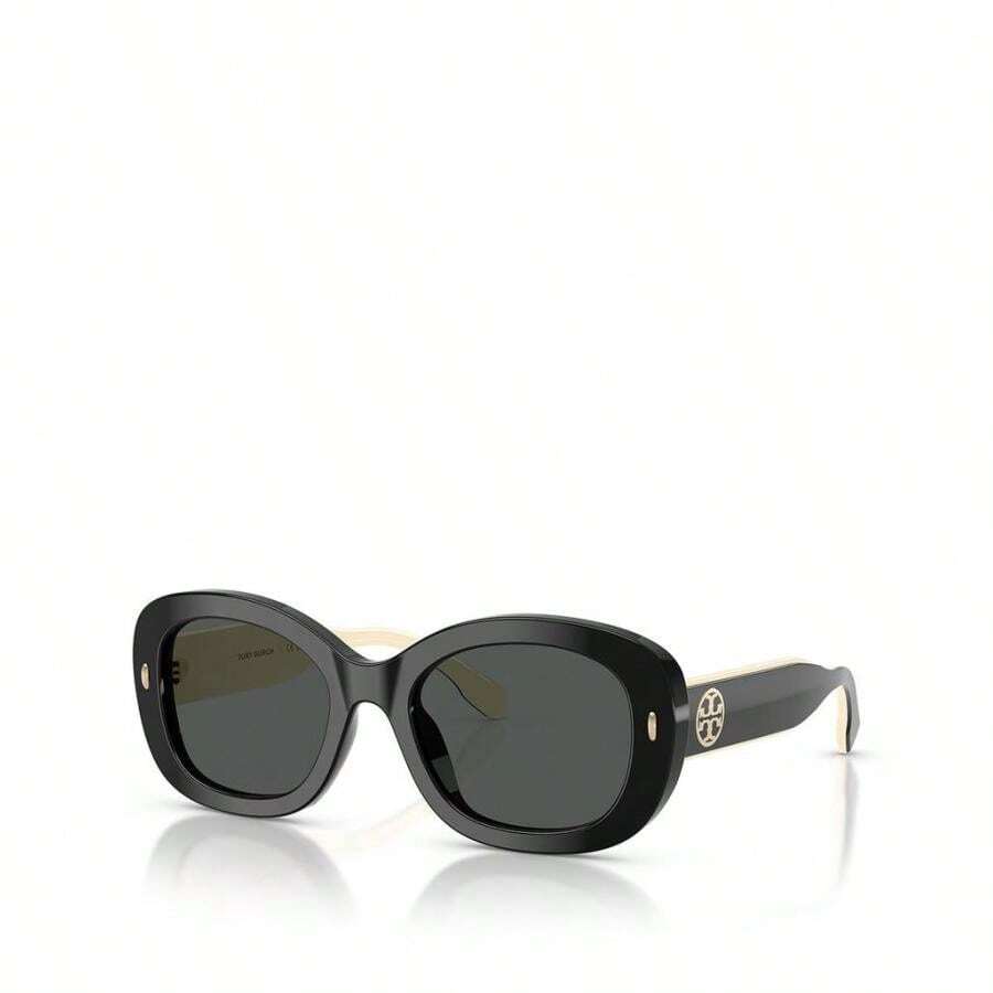 Tory Burch Oval Sunglasses, 52mm |  | Women Sunglasses - Black - View 1