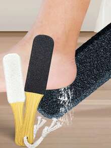 1pc/2pcs Professional Foot File, Used For Removing Calluses, Cracked Heels, Exfoliating Feet, Bamboo Foot Scrubber, Foot Care Pedicure Tool - Multicolor - View 1