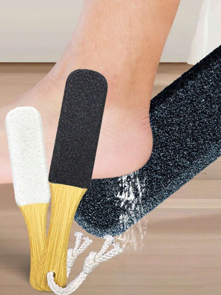 1pc/2pcs Professional Foot File, Used For Removing Calluses, Cracked Heels, Exfoliating Feet, Bamboo Foot Scrubber, Foot Care Pedicure Tool - Multicolor - View 1