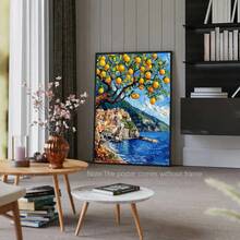 1幅梵高风格阿马尔菲海岸柠檬树版画，意大利里维埃拉艺术，梵高风格阿马尔菲海岸柠檬树版画，意大利里维埃拉艺术，帆布墙画，房间海报，墙面装饰，房间装饰，房间装饰美学，卧室，客厅和厨房装饰，无框。 - 彩色 - 查看 9