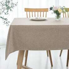 Rectangular Tablecloth Linen Texture Stain Proof Waterproof Wrinkle Free Spillproof Washable Slubby Texture Table Cloth Farmhouse Tablecloths For Dining Party Holiday, 60 X 140 Inch, Mocha,26583664 - Mocha Brown - View 1