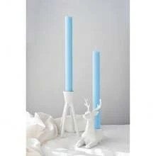 10inch Candle Sticks, Ribbed Taper Candles, Sky Blue, 4-Pack, Unscented{Inchsize_nameinch:InchRibbedinch,Inchcolor_nameinch:InchSkyBlueinch} - SkyBlue - View 4