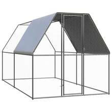 vidaXL Outdoor-Hühnerkäfig 2x4x2 M Verzinkter Stahl - Argento - Visualizzare 1