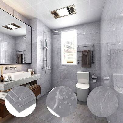 20pcs Modern Marble PVC Flooring Tiles Sticker(30*60cm), Self-Adhesive Planks & Waterproof - Easy Fit For Kitchens, Bathrooms & Home Wall Decor UK