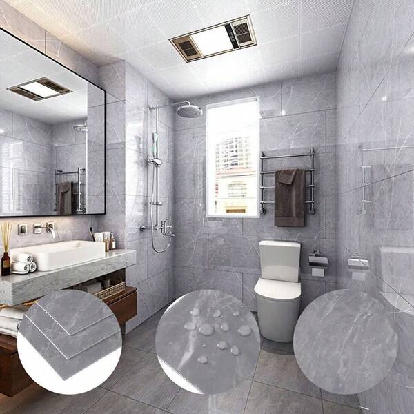 20pcs Modern Marble PVC Flooring Tiles Sticker(30*60cm), Self-Adhesive Planks & Waterproof - Easy Fit For Kitchens, Bathrooms & Home Wall Decor UK