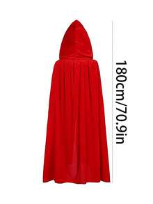 1件圣诞派对服装小红帽斗篷，带帽红色仙女公主斗篷，适用于各种节日派对和角色扮演 - 彩色 - 查看 11