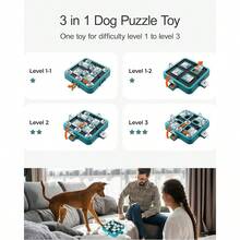 TFKI Dog Puzzle Toys Level 3 In 1 Interactive Dog Toys For Boredom Funny Feeding Toy For IQ Training Brain Stimulating Treat Dispenser Dog Toy For Large Medium Small Dogs - 藍色 - 查看 3