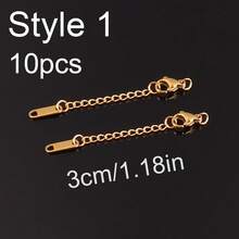 10个不锈钢龙虾扣连接器，用于DIY珠宝制作，5厘米几何心形尾链 - 龍蝦扣尾鏈 - 查看 15