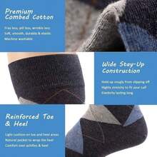 6 Pairs Men's Dress Crew Socks Cotton Comfortable Casual Soft Socks Size 10-13 - màu đen - Xem 4