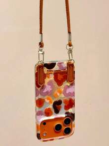 可爱豹纹时尚手机壳，Y2K风格，彩色涂鸦豹纹图案，兼容 17 Pro Max、17 Pro、17、16 Pro Max、16 Pro、16、16 Plus、15 Pro Max、15 Pro、13 Pro Max、14 Pro、12 Pro Max、17 Air、14、13、12、11。韩版时尚短挂绳，防震设计，春季送礼佳品。 - 彩色 - 查看 4