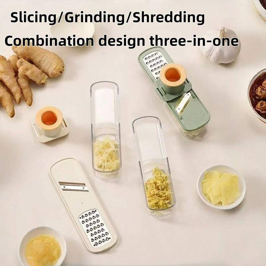 Cet ensemble multifonctionnel 3-en-1 de presse-ail comprend un hachoir/éplucheur d'ail, une presse à ail manuelle et peut produire de l'ail émincé et de la purée d'ail. Un ustensile de cuisine essentiel.
