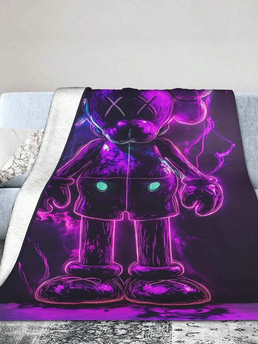 Kawss Kawaii Kaw Blanket Anime Themed Comfort Blanket - Soft Flannel Throw, Perfect Gift For Fans, For Christmas, Birthday, Halloween, For Cozy Home Use & Camping Trips - màu đen - Xem 1