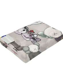 Kawss Kawaii Kaw Blanket Cartoon Print Flannel Blanket - Ultra Soft Anime Throw, The Thoughtful Gift For Christmas, Birthday, Halloween, For Sofa, Camping & Travel Comfort - màu đen - Xem 6