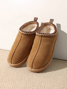 Men's Fuzzy Cozy Slippers – Genuine Suede, Indoor/Outdoor, Comfy Winter Footwear With Memory Foam And Furry Lining - 紫紅色 - 查看 2