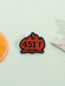 1pc 451 Book Flame Enamel Needle Creative Fun Brooch Clothes Backpack Jewelry Gift For Friends Jewelry Gift - Multicolor - View 7