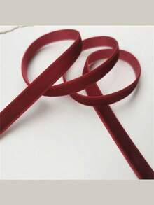 1 Roll Of 5 Yards Luxurious Burgundy Velvet Ribbon Soft, Single-Sided, And Durable, Suitable For Gift Wrapping, DIY Jewelry Making, Christmas Tree Decoration, Wedding Scene Arrangement, And Home Decor Perfect For Making And Decorating Christmas Ornaments, Christmas Pajamas, Christmas Gifts And Decorations, Valentine's Day Decorations, Valentine's Day Gifts, And Valentine's Day Accessories. - Multicolor - View 7