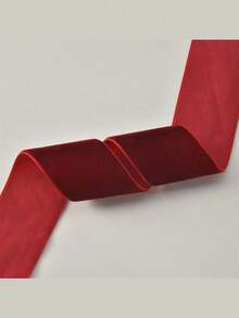 1 Roll Of 5 Yards Luxurious Burgundy Velvet Ribbon Soft, Single-Sided, And Durable, Suitable For Gift Wrapping, DIY Jewelry Making, Christmas Tree Decoration, Wedding Scene Arrangement, And Home Decor Perfect For Making And Decorating Christmas Ornaments, Christmas Pajamas, Christmas Gifts And Decorations, Valentine's Day Decorations, Valentine's Day Gifts, And Valentine's Day Accessories. - Multicolor - View 8