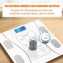 Báscula de precisión, conexión inteligente bluetooth, báscula de grasa corporal recargable, báscula electrónica de cintura, báscula de peso doméstico - Blanco - Ver 3