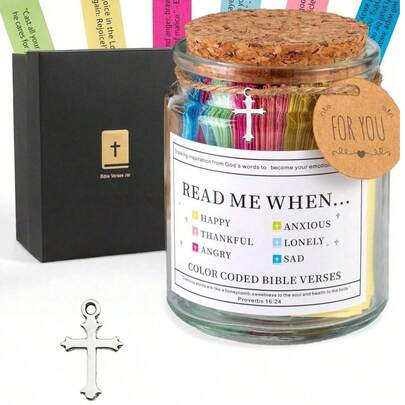圣经经文罐，希望玻璃/塑料罐圣经经文，送给女性的礼物，送给男性的宗教礼物，罐装圣经经文，毕业礼物，祷告罐，耶稣饰品，圣经经文罐，圣经饰品，圣经用品，圣经经文卡片，送给女性的祷告罐礼物