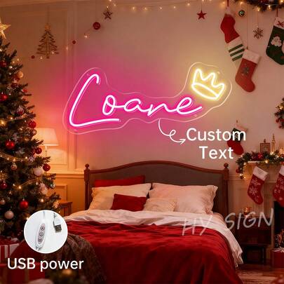 Placa de neon personalizada, luz de neon LED de boas-vindas, placa comercial personalizada, placa de neon para restaurante, arte neon, placa de parede para bar e cozinha, decoração personalizada