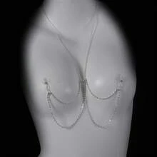 A Shiny And Sexy Nipple Chest Chain For Ladies, A Nightclub Water Diamond Nipple Chain And Body Chain, A Humanized Item - Bạc - Xem 2