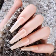 120pc Coffin Press On Nails Medium Length Colored Long Ballerina Nude Fake Nails Full Cover Acrylic Tips False Artificial Fingernails Presson Nails For Women FFgirls{Inchcolor_nameinch:InchPaleNudeinch} - 淡裸色 - 查看 7