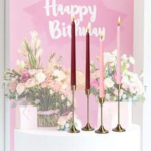 10 Inch Pink Gradient Taper Candles,Set Of 4 Tapered Candle, Tall Candlesticks,Conical Stick Candles,Less,For Home Dinner, Party, Wedding, Halloween, Christmas (Pink Series, 10inch){Inchcolor_nameinch:InchPinkseriesinch,Inchsize_nameinch:Inch10inchinch} - 粉紅色系列 - 查看 4