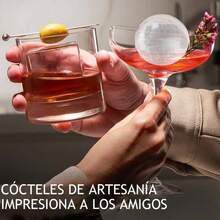 2pcs Molde para Hielos de Silicn en Forma de Esferas y Cubos, Bandejas de Silicona Reutilizables, Moldes para Paletas con Tapa para Cubitos, Ccteles, Whisky, Fcil Liberacin, Sin BPA - inicial - Ver 7