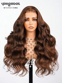MEGALOOK 6X5 Pre-Cut Lace Invisible Knot Glueless Wig #4 Color Wavy Curly Hair Pre-Plucked Hairline Human Hair Wig Suitable For Beginners Glueless All-Day Comfortable Natural Hairline Invisible Wig For Daily Wear - S4 - View 5