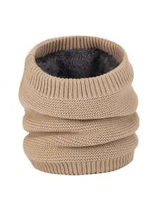 1pc Men's Simple & Convenient Knitted Neck Warmer, Soft & Stretchy Warm & Comfortable Scarf, Suitable For Winter Daily Outdoor Activities, Hiking