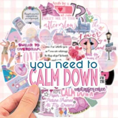 50 Pink-Themed Lyrics Singer DIY Waterproof Graffiti Stickers, Stickers, Diaries, Decorations, Guitars, Notebooks, Helmets, Skateboards, Suitcases, Mobile Phones, Computers