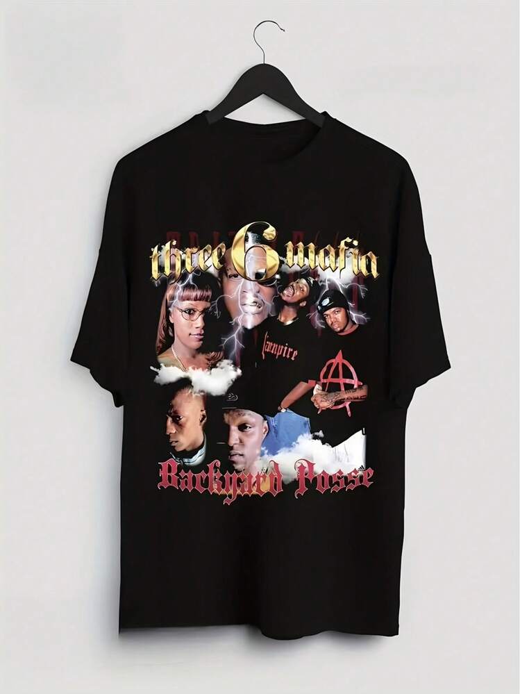 Vintage Graphic T-Shirt Of Three 6 Mafia & Backyard Posse - Retro