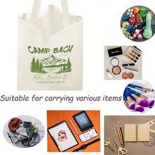 Custom  Inspired Bachelorette Tote Bag - Camp Bach Wedding Party Handbag, Durable Polyester Camping Bag For Bridal Showers, Girls Trip, Hiking Bach - Vintage Outdoor Wedding Decorations, Bachelorette Party Decorations, Mountain Graphic Design, Sturdy Handle Construction, 2D Flat - 黑色 - 查看 6