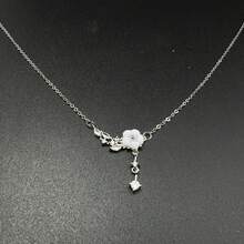 1 Piece Elegant Cherry Blossom Pendant Necklace For Women - Perfect For Any Occasion, Adds Style And Elegance To Your Look! - Bạc - Xem 7