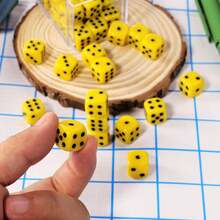 36pcs/Set Luxury 12mm D6 Dice Set - Yellow Rounded Corners, Acrylic (PMMA) For Tabletop Games And Educational Props, Suitable For Christmas, New Year Party Games And Interactive Activities, Vibrant Colors