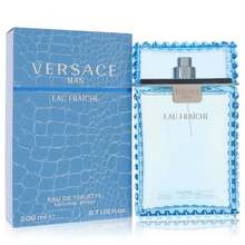 Versace Man Cologne 6.7 Oz Eau Fraiche Eau De Toilette Spray (Blue), Fresh Scent, Designer Fragrance, Large Bottle, Gift For Men, Holiday Edition, New Year Fragrance Gift