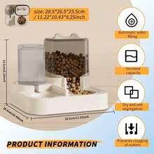 2.3L Gravity Cat Feeder And 1L Water Dispenser, Automatic 2 In 1 Pet Feeder And Water Dispenser For Indoor & Outdoor Cats, Puppies, Kitten, Rabbits - Clear - View 7