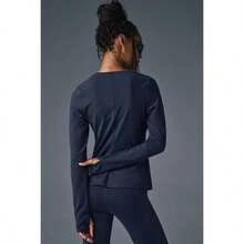 Alo Yoga Airbrush Winter Warm Nocturne Long Sleeve - Black |  | Men Outdoor Hoodies & Sweatshirts - Navy - 查看 2