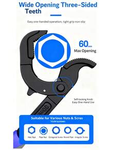 1pc Adjustable Wrench, Multi-Function Open-End Wrench, One Wrench Replaces Many, Labor-Saving Wrench - Multicolor - View 6