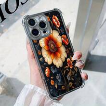 Funda Exclusiva para  16, 16 Plus, 16 Pro, 16 Pro Max,  15, 15 Plus, 15 Pro, 15 Pro Max, 14, 14 Plus, 14 Pro, 14 Pro Max, 13, 13 Pro, 13 Pro Max, 12, 12 Pro, 12 Pro Max, 11, 11 Pro Max, 7, 8, X, XS, Diseño de Patrón Floral Colorido, Antimanchas, a la Moda, , Resistente a Impactos en las Cuatro Esquinas - Colores mixtos - Ver 4