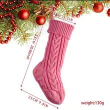 1pc Christmas Knitted Stockings, Holiday Gift Holder Socks, Festive Fireplace Hanging Decoration, Winter Seasonal Ornament, Xmas Party Supplies, Festival Celebration Decor, New Year Indoor Home Living Room Bedroom Office Decoration Home Decor Christmas Decorations Room Decor